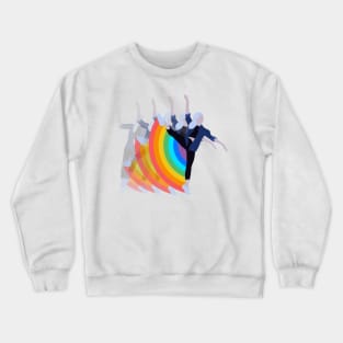 Girl Dancing with Rainbow Crewneck Sweatshirt